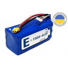 Акумуляторна батарея 6S3P Energy Life 12000 мАг EVE 21700-40P Li-Ion 10AWG XT60-F горизонтальне складання (002)