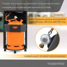 Підлоговий газовий обігрівач Heidenfeld Inferno GH100