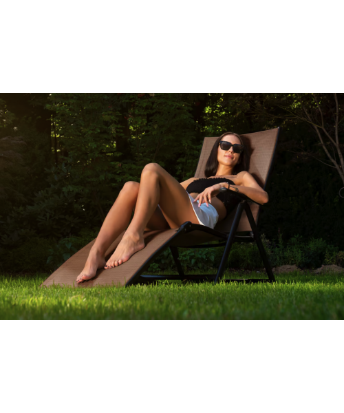 Садовий шезлонг з алюмінієвою рамою Di Volio Bolzano коричневий