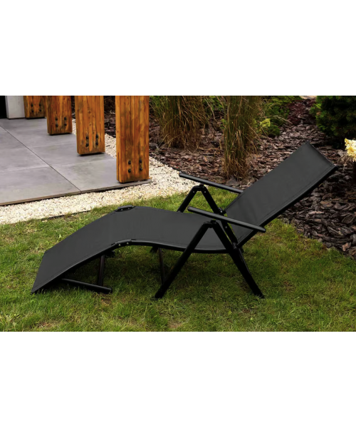 Садовий шезлонг з алюмінієвою рамою Di Volio Bolzano сірий