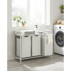 Кошик для білизни Leobert Chariot з трьома відділеннями 3 x 38л білий