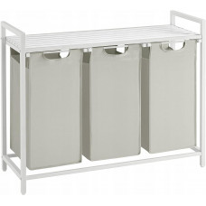 Кошик для білизни Leobert Chariot з трьома відділеннями 3 x 38л білий