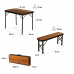 Стіл туристичний розкладний Outtec + 2 лавки коричневий