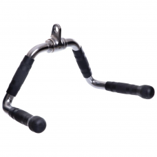 Ручка для тяги York Fitness багатофункціональна з гумовими рукоятками, хром