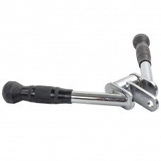 Ручка для верхньої тяги York Fitness V-подібна на трицепс з обертовим підвісом та гумовими рукоятками, хром