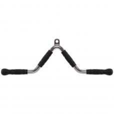 Ручка для тяги York Fitness V-подібна багатофункціональна з гумовими рукоятками, хром