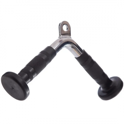 Ручка для тяги York Fitness V-подібна на трицепс з гумовими рукоятками, хром