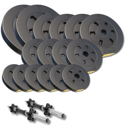 Набір композитних дисків Besport PowerPro 59кг для гантелей та штанг + 2 грифа