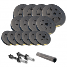 Набір гантелі-штанга 2в1 Besport PowerPro 39кг з перехідником