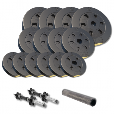 Набір гантелі-штанга 2в1 Besport PowerPro 39кг з перехідником