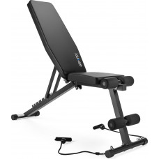 Складана регульована лава для тренувань Gymtek XL400 з еспандерами для дому