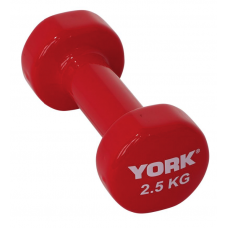 Гантелі для фітнесу вінілові круглі York Fitness 2х2,5кг червоний
