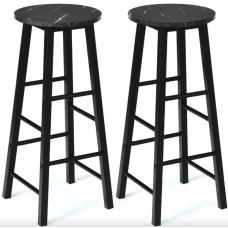 Комплект барних стільців Costway Eugad з підставкою для ніг чорний