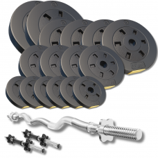 Набір зі штангою та гантелями Besport PowerPro 66кг з w-подібним грифом 120см протиударний