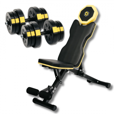 Набір Besport PowerPro гантелі 2х21кг з лавою WB-002