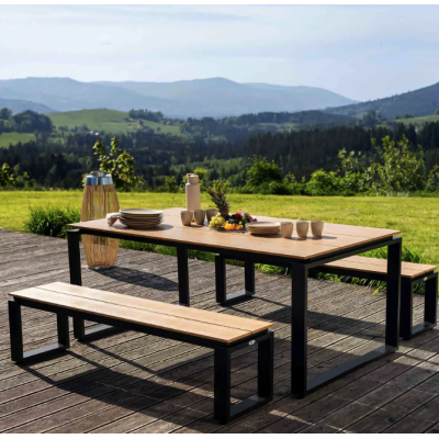 Набір садових меблів Di Volio Trento стіл + 2 лавки бежевий