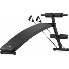 Похила лава для тренувань преса Gymtek XL200 з еспандерами для дому