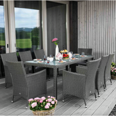 Садові меблі Di Volio VERONA 8+1 Сірий/сірий