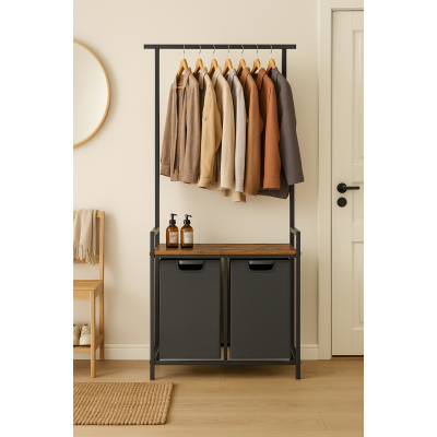 Кошик для білизни Leobert Moro 92л з вішалкою в стилі Loft