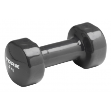 Гантелі для фітнесу вінілові круглі York Fitness 2х4кг сірий