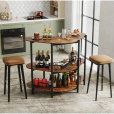 Барний стіл фуршетний Costway Wise з полицями кутовий
