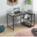 Комп'ютерний стіл Costway Adler L-подібний з полицями в стилі Loft чорний