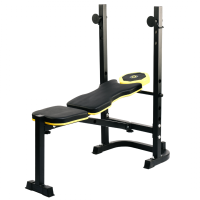 Тренувальна лавка Besport WB-003 горизонтальна для жиму зі стійкою під штангу