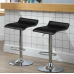 Комплект барних стільців Costway Forse екошкіра з підставкою для ніг чорний
