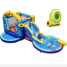 Надувна водна гірка Costway Planet з двома басейнами та насосом