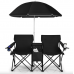 Комплект розкладних стільців Costway Parma з парасолькою чорний