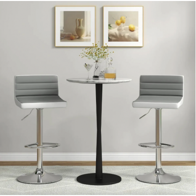 Комплект барних стільців Costway Alisa екошкіра сірий