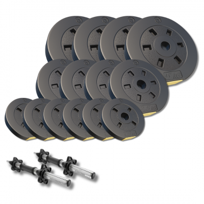 Набір композитних дисків Besport PowerPro 39кг для гантелей та штанг + 2 грифа