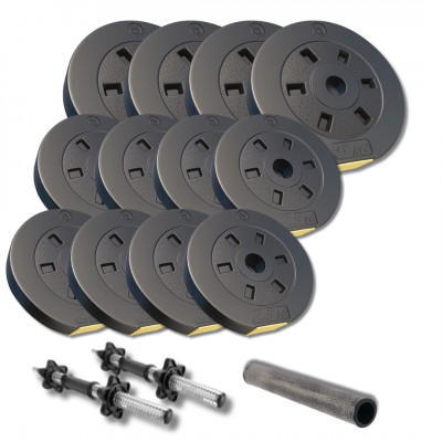 Набір гантелі-штанга 2в1 Besport PowerPro 42кг з перехідником