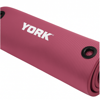 Мат для фітнесу з отворами York Fitness NBR 1см рожевий