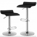 Комплект барних стільців Costway Forse екошкіра з підставкою для ніг чорний