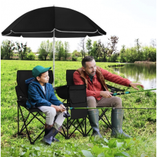 Комплект розкладних стільців Costway Parma з парасолькою чорний