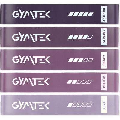 Набір резинок для фітнесу Gymtek 0,5-30кг фіолетовий