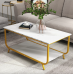 Журнальний стіл Costway Marble двоярусний білий