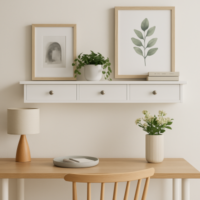 Полиця настінна Leobert Corner три шухляди білий