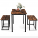 Комплект Costway Decima обідній стіл зі стільцями в стилі Loft коричневий