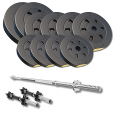 Набір зі штангою та гантелями Besport PowerPro 61кг (гриф 167см) протиударний