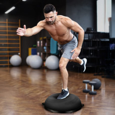 Балансувальна півсфера Gymtek Flex Core Half Ball 58см з еспандерами + насос чорний