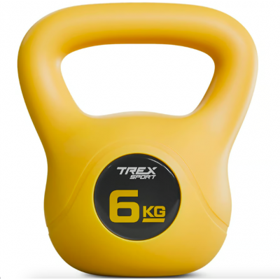 Гиря вінілова 6кг Trex Sport TX-006CKB жовта
