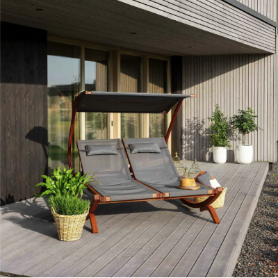 Садовий шезлонг Di Volio Pionza двомісний сірий