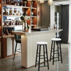 Комплект барних стільців Costway Eugad з підставкою для ніг білий