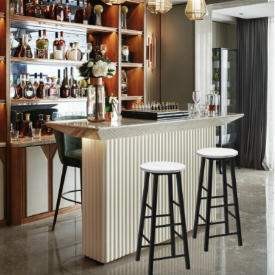 Комплект барних стільців Costway Eugad з підставкою для ніг білий