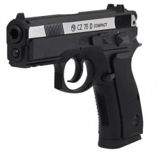 Пістолет пневматичний ASG CZ 75D Compact 4,5 мм вставка нікель