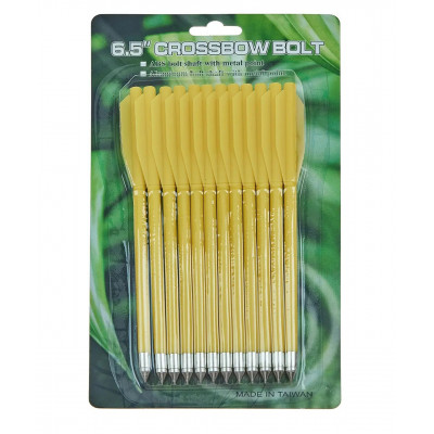 Стріла для арбалета пістолетного типу Man Kung MK-PL-Y, пластик, 12 шт/уп, колір жовтий