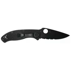 Ніж Spyderco Tenacious Black Blade Half Serrated Lightweight