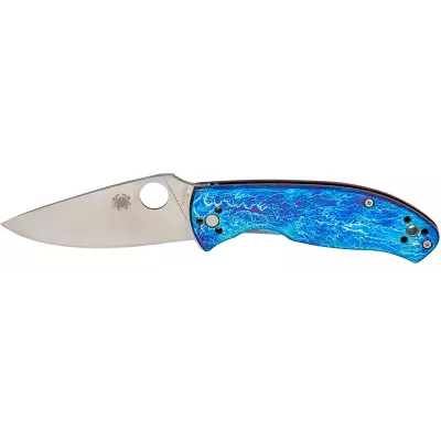 Ніж Spyderco Tenacious D2 Titanium Blue